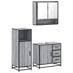 vidaXL Ensemble de meubles de salle de bain 3 Pièces Sonoma gris