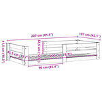 vidaXL Cadre de lit sans matelas blanc 100x200 cm bois de pin massif