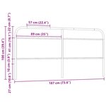 vidaXL Tête de lit chêne marron 180 cm acier et bois d'ingénierie