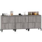 vidaXL Buffets 3 Pièces sonoma gris 60x35x70 cm bois d'ingénierie