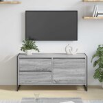 vidaXL Meuble TV Gris Sonoma 100 x 36 x 49.5 cm Bois d'ingénierie