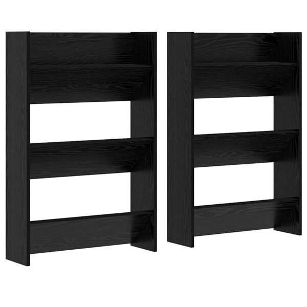 vidaXL Cabinet à chaussures 2 Pièces Chêne noir 60 x 18 x 90 cm