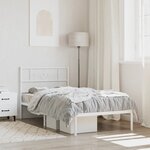 vidaXL Cadre de lit métal avec tête de lit blanc 80x200 cm