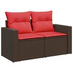 vidaXL Ensemble de canapés de jardin 11 Pièces et coussins rotin acacia