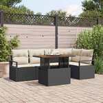 vidaXL Ensemble de salle à manger pour jardin 6 Pièces Noir  Crème
