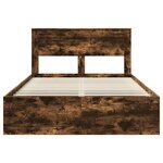 vidaXL Cadre de lit Chêne fumé 140 x 200 cm Bois de pin massif