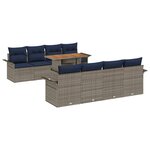 vidaXL Ensemble de canapé de jardin 9 Pièces Gris Poly rotin