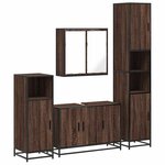 vidaXL Ensemble de meubles de salle de bain 4 Pièces chêne marron