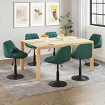 vidaXL Chaises pivotantes à manger lot de 6 vert foncé velours