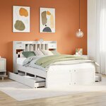 vidaXL Lit bibliothèque sans matelas blanc 140x190 cm bois pin massif