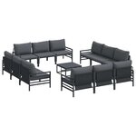 vidaXL Ensemble de canapé de jardin 13 Pièces Anthracite Acier
