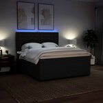 vidaXL Sommier à lattes de lit avec matelas Noir 180x200 cm Tissu