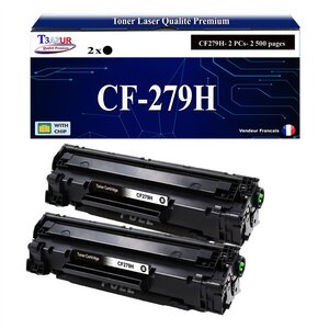 T3AZUR -2x Toners compatibles avec HP CF279A XL (79A) pour HP LaserJet Pro M12a  M12w  M26a  M26nw