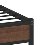 vidaXL Cadre de lit en métal sans matelas chêne marron 150x200 cm