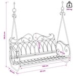 vidaXL Banc Balançoire Acier 112 x 60 x 126 5 cm Marron ancien