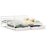 vidaXL Lit de jour avec gigogne et tiroirs sans matelas blanc 90x190cm