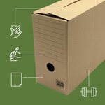 Pack and Move - Lot de 8 boîtes d'archives en carton ondulé robuste - 33 5 x 12 x 24 cm - Organisation pratique