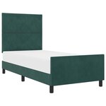 vidaXL Lit à ressorts avec tête de lit Vert foncé 100 x 200 cm Velours