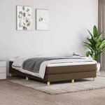 vidaXL Cadre de lit Marron foncé 140x200 cm Tissu