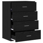 vidaXL Buffet avec tiroir Chêne Noir 60 x 39 x 80 cm Bois d'ingénierie