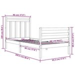 vidaXL Cadre de lit Bois massif 90x200 cm
