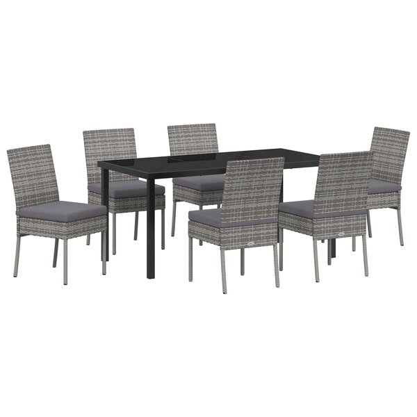 vidaXL Ensemble de 7 chaises de jardin gris polyrattan