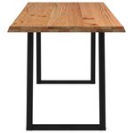 vidaXL Table à manger et bord naturel bois massif chêne rectangulaire