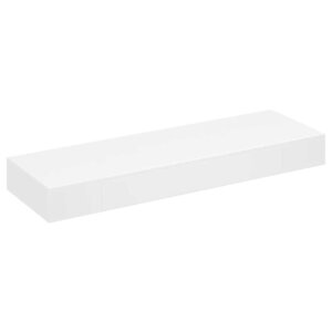 vidaXL Étagère murale avec 1 tiroir MDF Blanc Rangement de livres/DVD