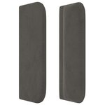 vidaXL Tête de lit avec oreilles Gris foncé 183x16x78/88 cm Velours