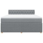 vidaXL Sommier à lattes de lit avec matelas Gris clair 180x200cm Tissu