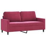 vidaXL Ensemble de canapés 3 Pièces avec coussins Rouge bordeaux Velours