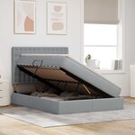 vidaXL Lit avec rangement et LED Gris clair 140 x 200 cm Polyester