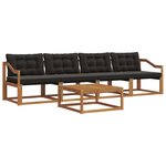 vidaXL Ensemble de canapés d'extérieur 5 pc Naturel et Noir