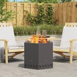 vidaXL Foyer sans fumée hexagonal noir 58x58x51 cm en acier