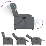 vidaXL Fauteuil de massage inclinable électrique gris similicuir