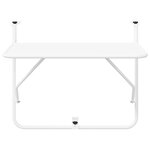 Table de balcon pliable blanche 60x40 cm en acier