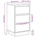 vidaXL Cabinet de chevet Gris 39 x 34 5 x 65 cm Bois d'ingénierie