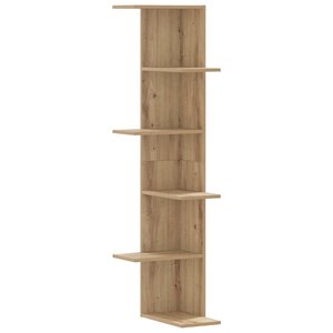 vidaXL Étagère d'angle murale chêne artisanal bois d'ingénierie