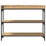 vidaXL Table Console avec étagère chêne artisanal 100 x 30 x 80 cm