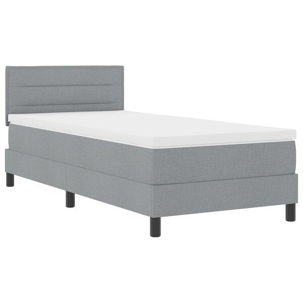vidaXL Lit à ressorts avec matelas Gris clair 100x200 cm Tissu