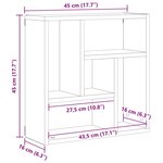 vidaXL Étagère murale chêne noir 45x16x45 cm bois d'ingénierie