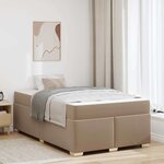 vidaXL Cadre de lit avec matelas Cappuccino 120 x 200 cm tissu