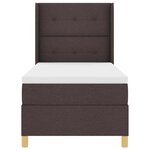vidaXL Lit à Ressorts avec matelas Marron foncé 100 x 200 cm tissu