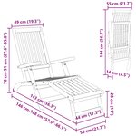 vidaXL Chaise longue inclinable et pliable 2 Pièces Naturel
