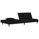 vidaXL Canapé-lit à 2 places avec deux oreillers Noir Velours