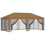 vidaXL Gazebo avec murs latéraux 6 x 3 m Beige Polyester et Acier 190