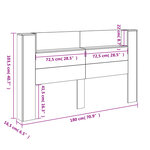 vidaXL Armoire tête de lit avec LED chêne sonoma 180x16 5x103 5 cm
