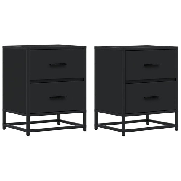 vidaXL Tables de chevet 2 Pièces noir 40x31x50 cm bois d'ingénierie