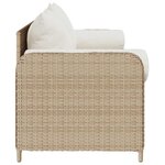vidaXL Canapé de jardin avec coussins 3 places beige résine tressée