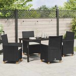 vidaXL Ensemble de salle à manger pour jardin 5 Pièces Noir polyrotin